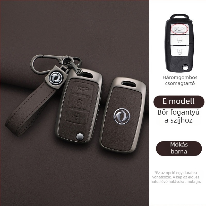 Dongfeng Fengxing T5 autókulcs tok készlet 23 modellhez: Lingzhi M5L, Jingyi X3, X5, X6, S50, SX6, CM7; marhabőr; üzleti stílus; testreszabható