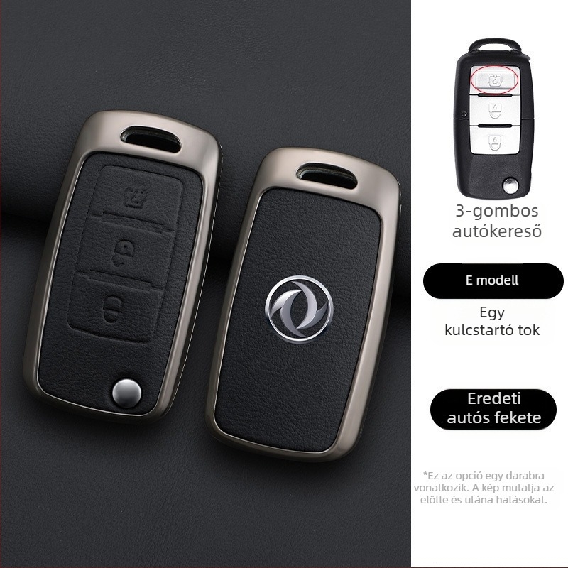 Dongfeng Fengxing T5 autókulcs tok készlet 23 modellhez: Lingzhi M5L, Jingyi X3, X5, X6, S50, SX6, CM7; marhabőr; üzleti stílus; testreszabható