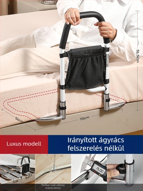 Telepítés nélküli ágy melletti korlátok idős korosztálynak, 304 rozsdamentes acél, ismeretlen márka (304 rozsdamentes acél; telepítés nélküli; ismeretlen márka; idős korosztály)