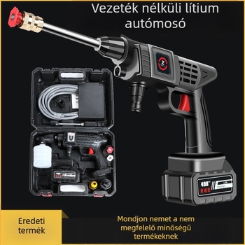 Kábel nélküli hordozható magas nyomású autómosó pisztoly, 21V akkumulátorral, max. 30 bar nyomás, modell 001, tömeg 1,2 kg