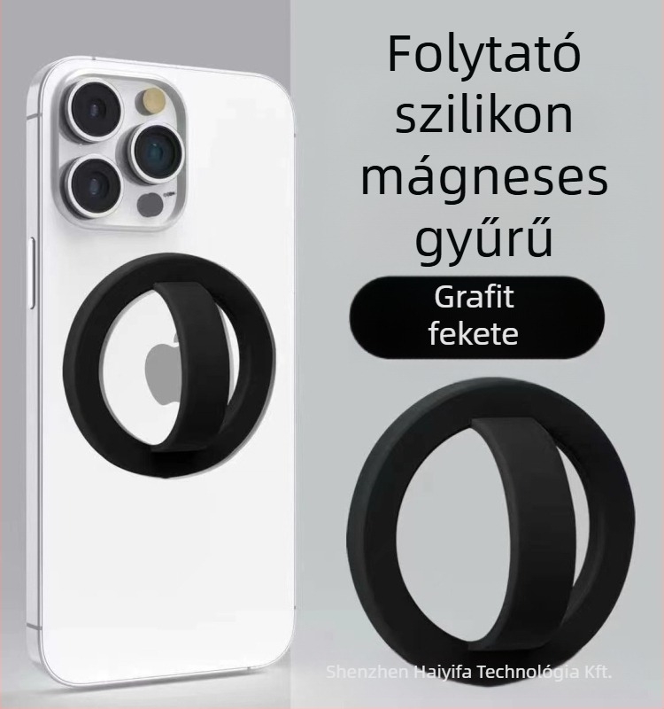 MagSafe-kompatibilis mágneses telefongyűrű, univerzális, fémből, erős magnet, csúszásmentes