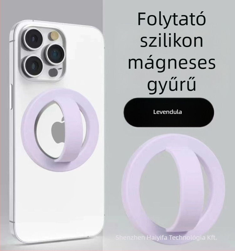 MagSafe-kompatibilis mágneses telefongyűrű, univerzális, fémből, erős magnet, csúszásmentes