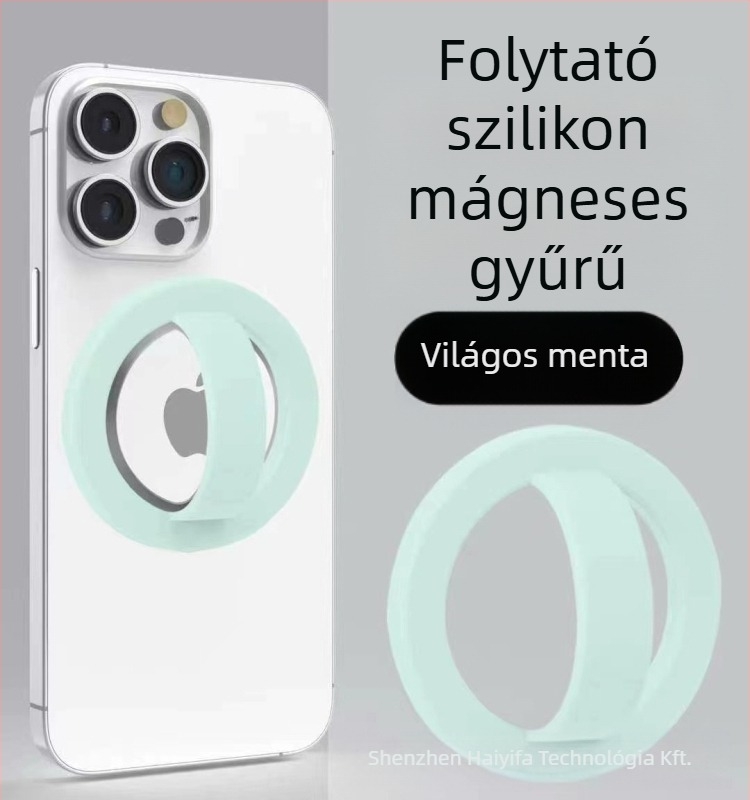 MagSafe-kompatibilis mágneses telefongyűrű, univerzális, fémből, erős magnet, csúszásmentes