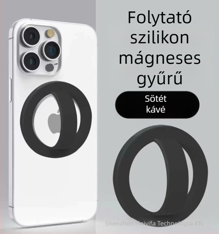 MagSafe-kompatibilis mágneses telefongyűrű, univerzális, fémből, erős magnet, csúszásmentes