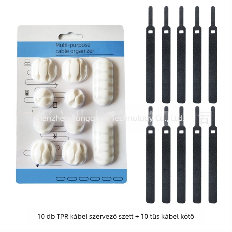 Asztali kábel rendező – Kombinált készlet, anyagok: TPR, diving material, TPE, nylon, silica gel; alkalmas adatkábelekhez