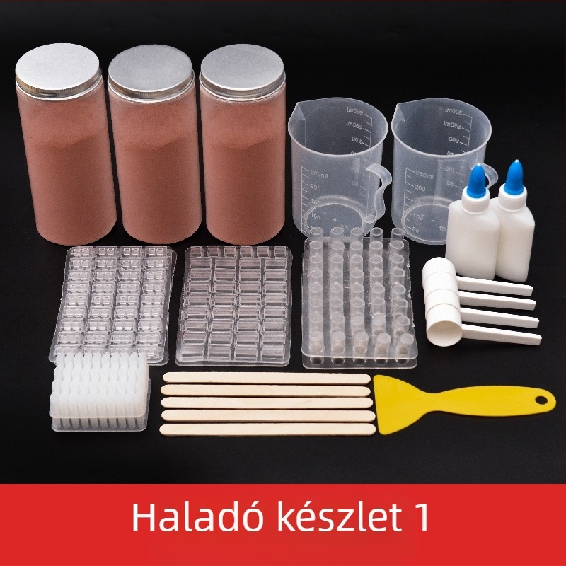 Homokasztal téglakészlet modellformákkal mini téglák építéséhez; nem elektromos, egyfunkciós, 0–3 évesek számára