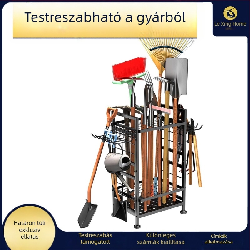 Könnyen mozgatható kerekes szerszám-tároló állvány, 3 szint, padlóra álló, 2 darabos készlet