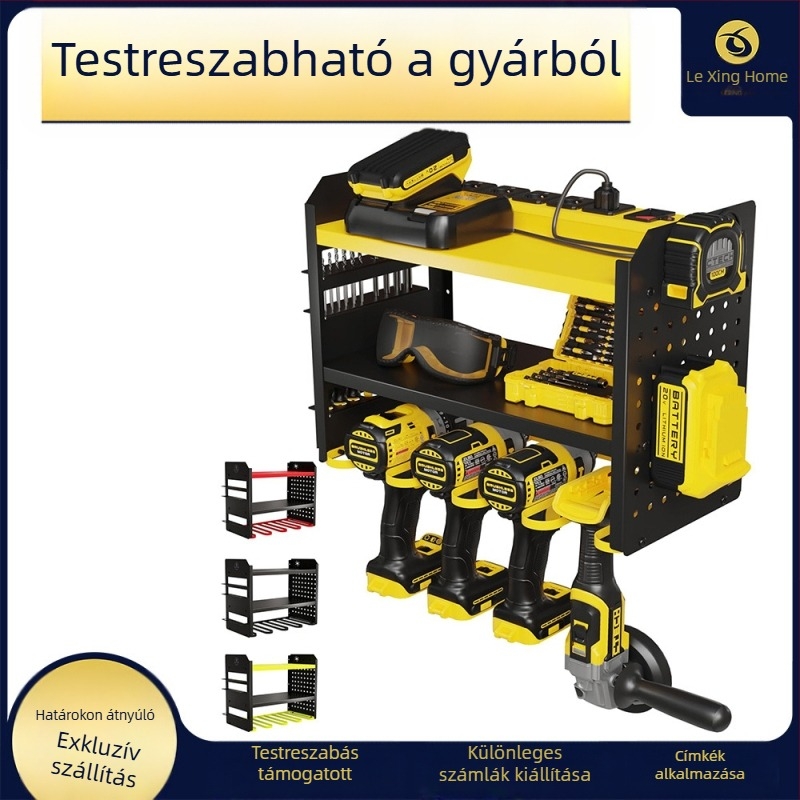 Könnyen mozgatható kerekes szerszám-tároló állvány, 3 szint, padlóra álló, 2 darabos készlet