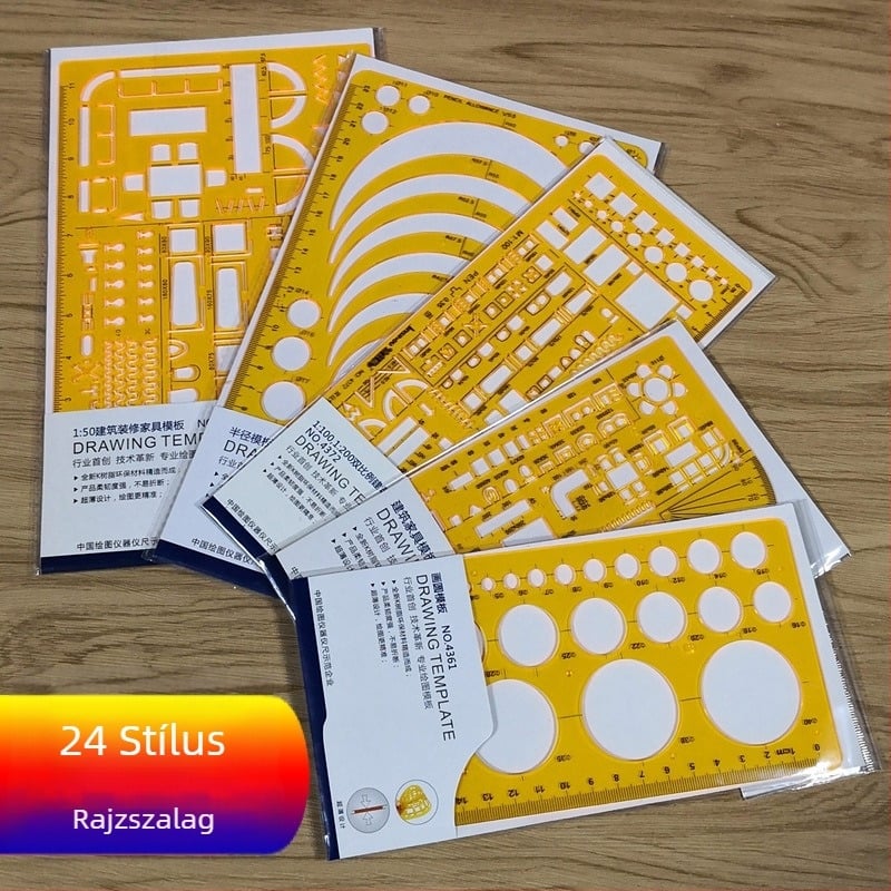 Sablon vonalzó görbék és körök rajzolásához - jinsihou, anyag: K glue, importálás: Nem, IP engedély: Nem