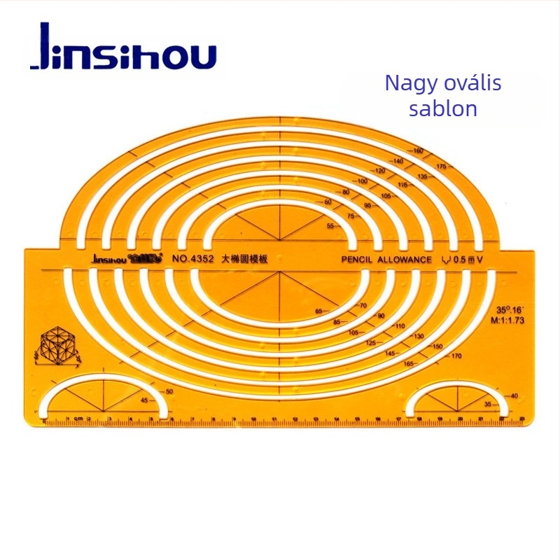 Sablon vonalzó görbék és körök rajzolásához - jinsihou, anyag: K glue, importálás: Nem, IP engedély: Nem