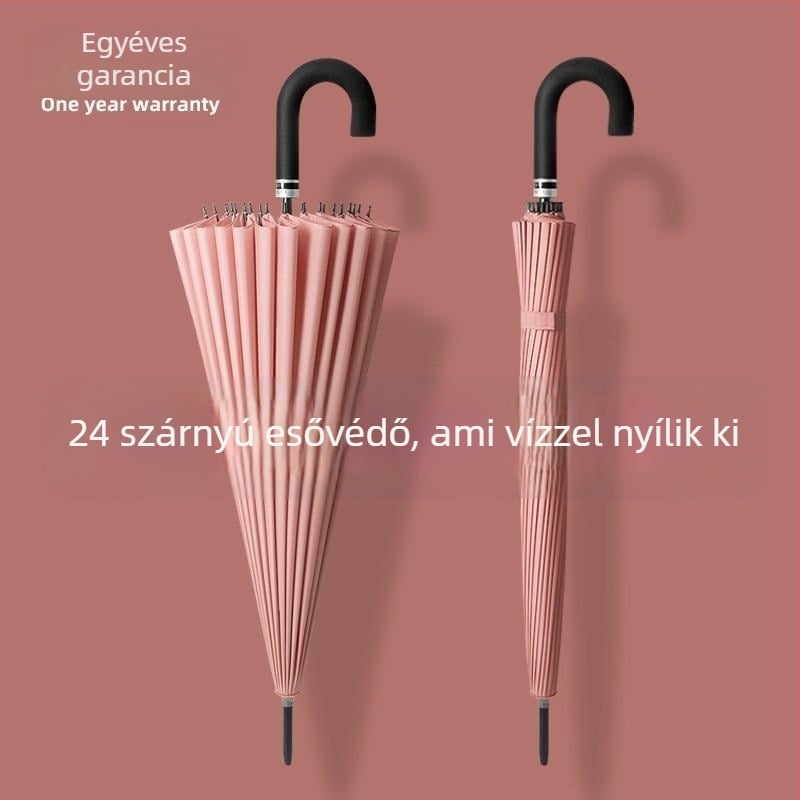 Hosszú nyélű esernyő, 12 bordával, nejlon vászon 170T, szilikon bordák, alumínium nyél, kézi nyitás
