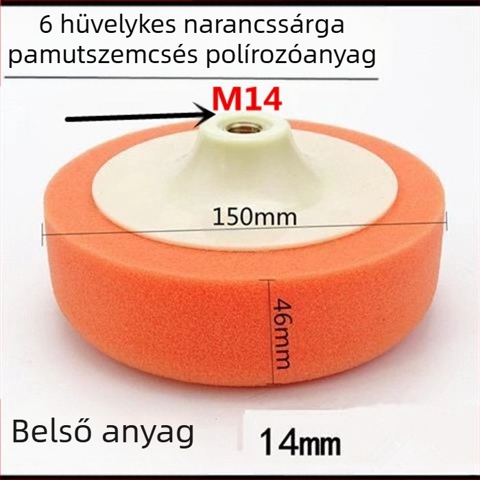 6 hüvelykes autópolírozó készlet szivacskerekekkel és polírozó korongokkal waxoláshoz és polírozáshoz — Márka: Other; Típus: Other; Alkalmazási terület: Other; Sorozat: Other