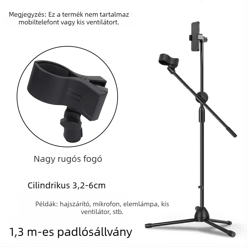 JALASON Univerzális padlóállvány terahertz terápiás készülékhez, ütésálló kerettel, telefon- és mikrofon-tartóval