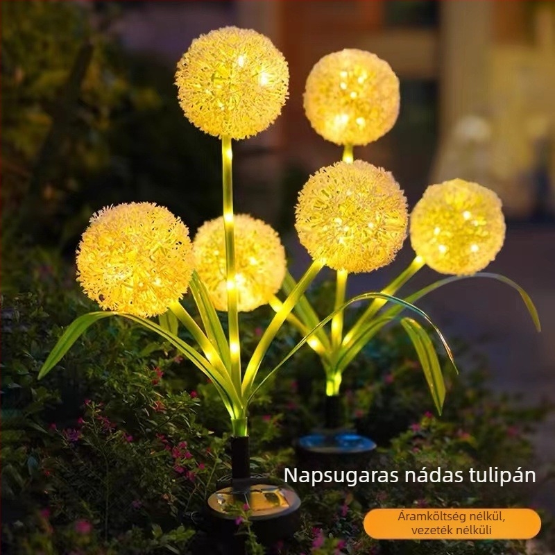Kültéri LED dandelion lámpa szilikon testtel, IP65, 3V, 6–12 órás működés, modell 7866
