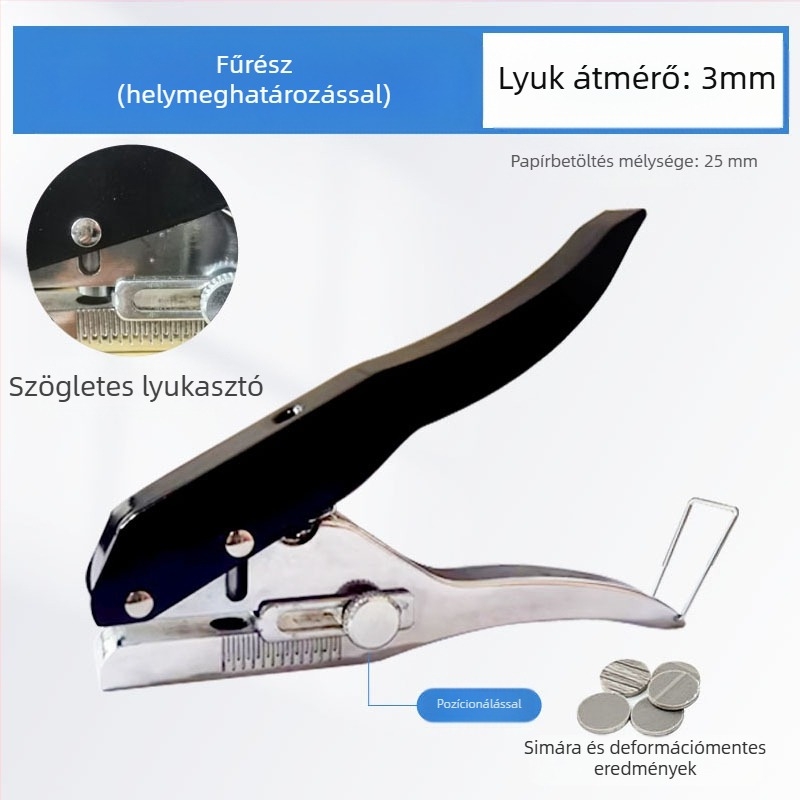 Élzáró lyukasztó, kézi faipari eszköz környezetbarát lemezekhez