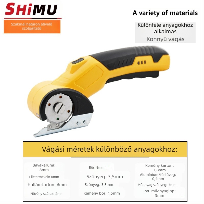 Elektromos olló SM-5001, 230W, újratölthető lítium akkumulátor, 280 rpm, vágási szélesség 35 mm