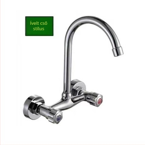 Falba épített bronz testű meleg–hideg víz keverőcsaptelep konyhai mosogatóhoz és mosómedencéhez, forgatható, kerámiás szelep