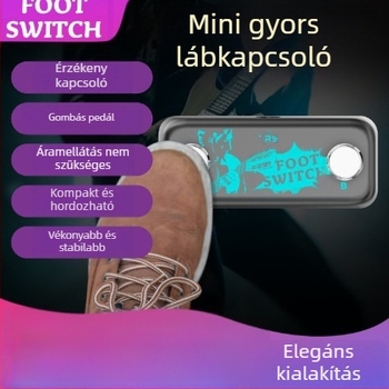 Effektpedál — dupla pedál külső lábkapcsoló, azonnali kapcsolás, fém kivitel, JAMJUM