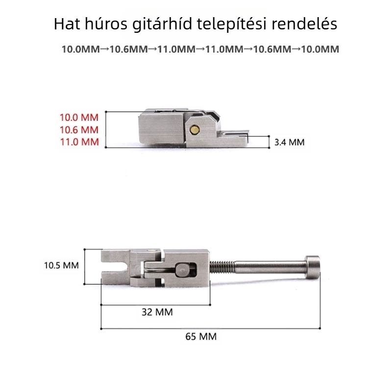 IBZ Floyd Rose híd elektromos gitárhoz — húzószál nyomó blokk, alkatrész felújításhoz, Pure Steel sorozat