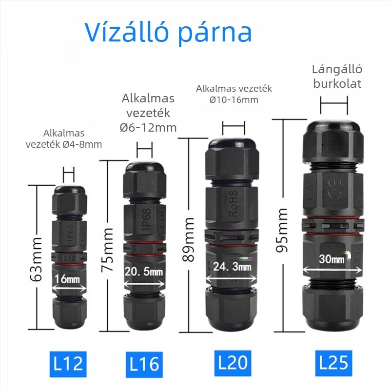 12V IP68 Vízálló LED-csatiakozó búvárvilágításhoz, PVC ház, élettartam 50000 óra