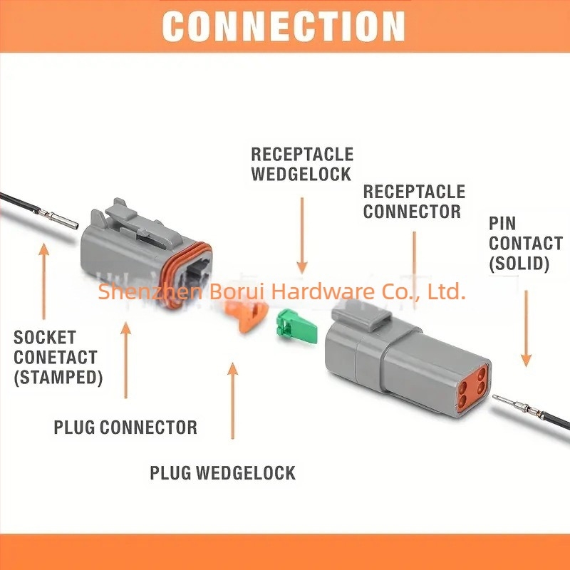 Borui HID Xenon autó lámpa csatlakozó, 188 darabos dobozos csomagolás, nylon szigetelő, vízálló