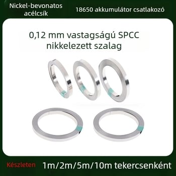 18650 Akkumulátor Csatlakozó Darab, Nikkelezett Acélcsík, 0,12 mm Vastagság