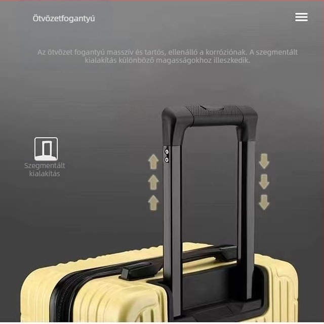 ABS poggyász cipzárral, univerzális kerekek, nagy kapacitás