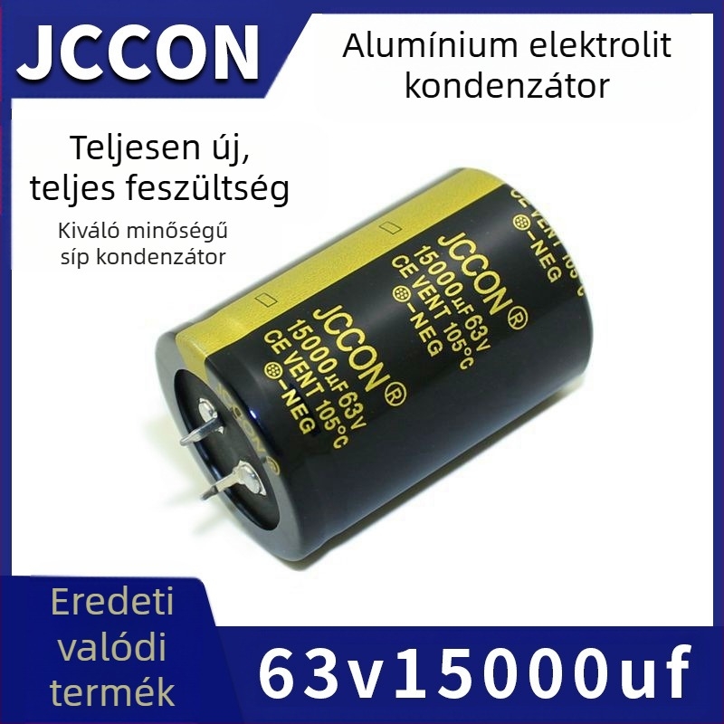 Audio erősítő kondenzátor, 63V 15000µF, csapköz 10 mm, ripple áram 120 Hz (alacsony/magas frekvencia)