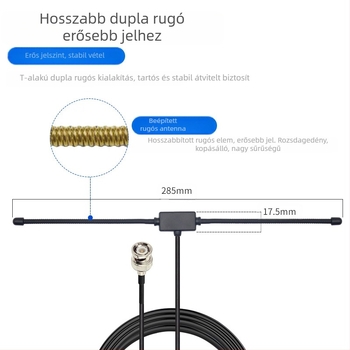 VHF/UHF kürtantenna autórádióhoz, magas nyereségű patch antenna, 10 dB, 136–174/400–470 MHz, 50 Ω, SWR ≤ 1.5, BNC csatlakozó