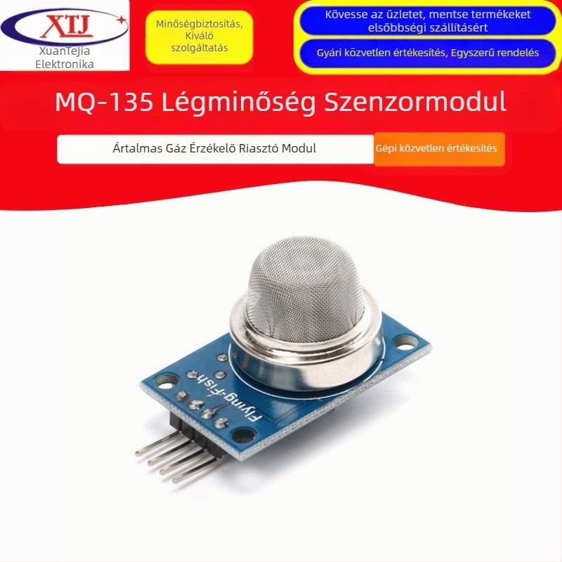 MQ-135 gázérzékelő modul a levegő minőségének monitorozására, riasztóval