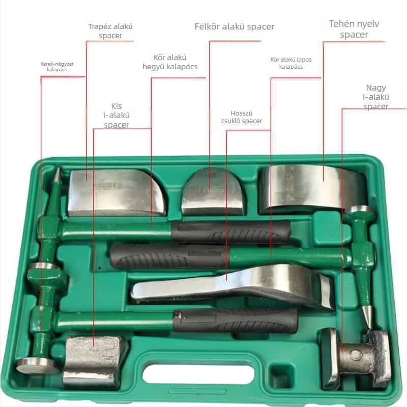 1 típusú autóipari lemezjavító és formázó eszköz hegesztési kiegészítőkkel, Junpeng XGP-1846, nehéz háromszögű húzókalapács zárófej