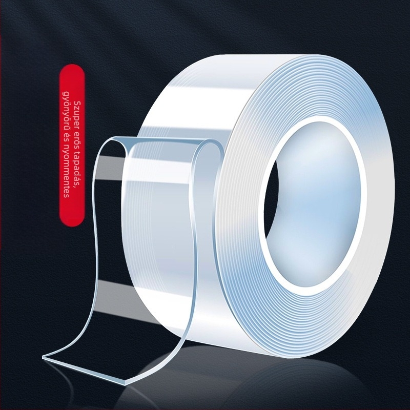 Nano kétoldalú falra ragasztószalag - Átlátszó, Vízálló, Magas viszkozitás, Nyomokat nem hagy