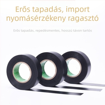 Villamos szigetelő szalag, PVC, ultra vékony, lángálló és vízálló, egyoldalas, leválasztó papírral, 10 tekercs