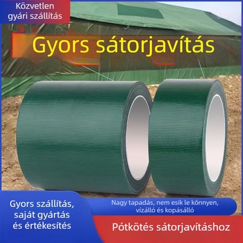 Ponyva javító szalag vászon alapú – szélesség 4,8 cm, hossz 10/20 m, forró olvadó ragasztóval, alkalmas ponyvákhoz és vízálló anyagokhoz