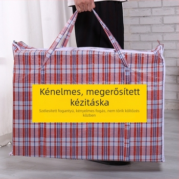 Kézzel szőtt PP szállítótáska, kubus alakú, teherbírás 500