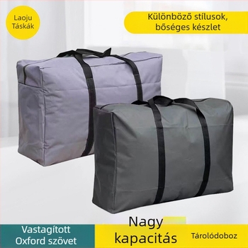 Kocka alakú Oxford anyagból készült költöztető táska, többfunkciós poggyász-organizer, nagy kapacitású utazáshoz és tároláshoz a hálószobában