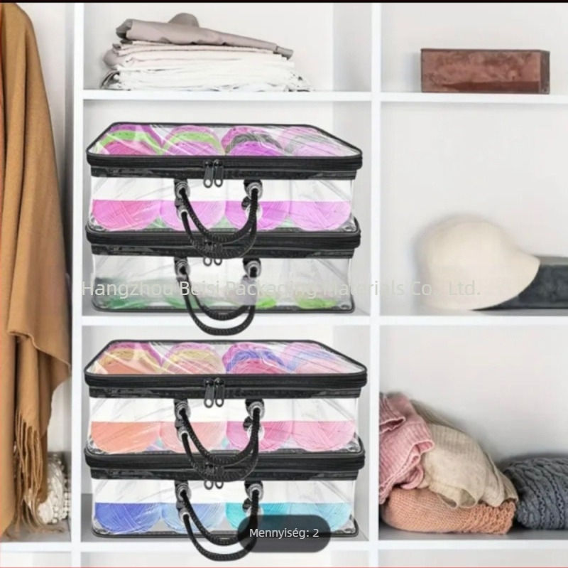 Átlátszó PVC paplan tároló táska cipzárral, por- és nedvességálló, többfunkciós paplanokhoz és ruházathoz, modern minimalist dizájn