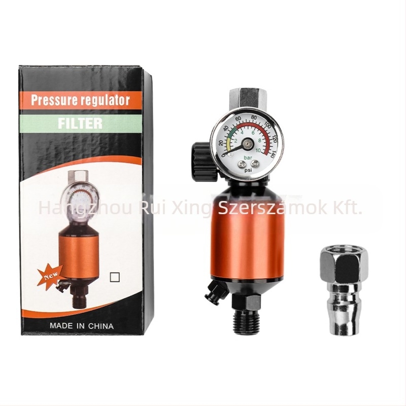 Spraypisztoly nyomás-szabályozó olaj-víz szétválasztóval és légszűrővel, súly 0,2 kg