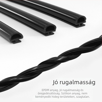 Ablak- és ajtótömítő profil alumíniumötvözetből EPDM gumival, 50 broken-bridge típus, szélálló, hangszigetelő, vízálló, porálló, rajzok szerinti gyártás