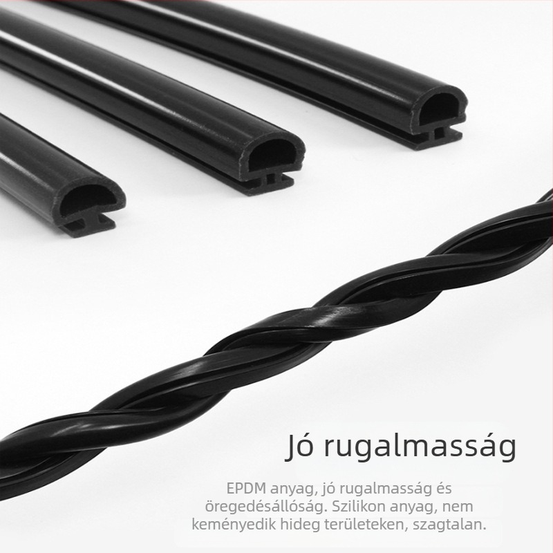 Ablak- és ajtótömítő profil alumíniumötvözetből EPDM gumival, 50 broken-bridge típus, szélálló, hangszigetelő, vízálló, porálló, rajzok szerinti gyártás