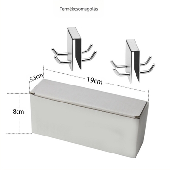 304 rozsdamentes acélból készült horog üvegajtókhoz — fürdőszobai függő horog, modern minimál stílus, max teher 10 kg