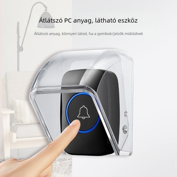 Vezeték nélküli ajtócsengő esővédő burkolattal, modell E10 – kültéri vízálló doboz