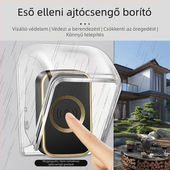 Vezeték nélküli ajtócsengő esővédő burkolattal, modell E10 – kültéri vízálló doboz