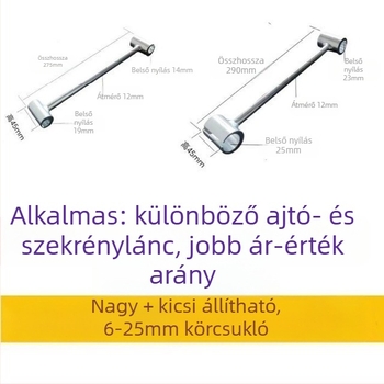 Kétfejű varrásjavító eszköz, állítható csavarkulcs, 45# acél, 365 g