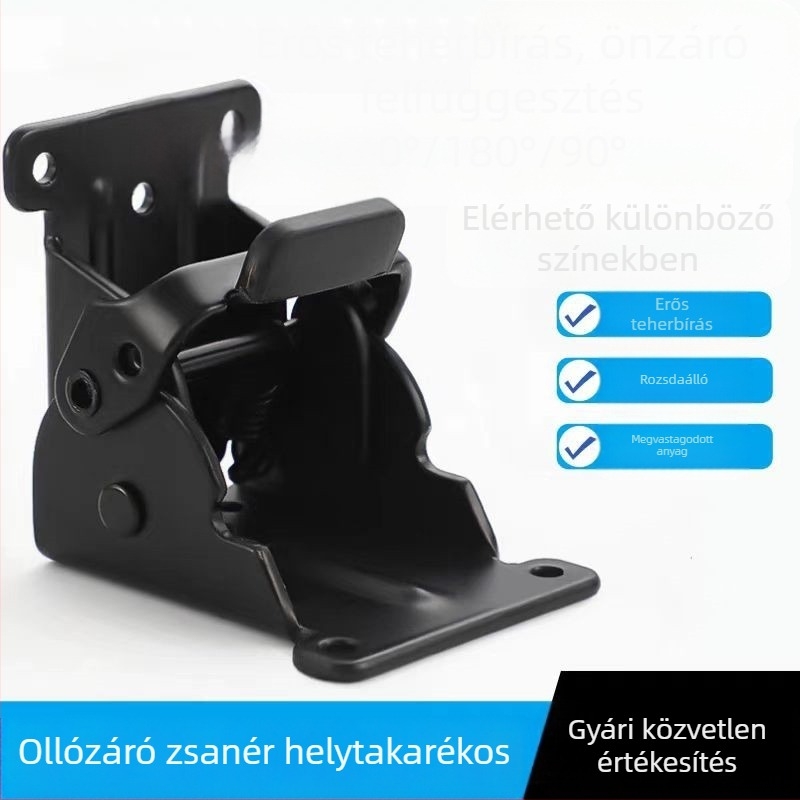 0°/90°/180° összecsukható asztali zsanér, önzáró, hidegen hengerelt acél, nikkelezett bevonat