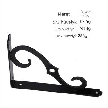 Vasból készült, európai stílusú tartópolc, fix háromszög tartókkal és állítható támogató kerettel — Cheng Ming; alkalmas konyha, fürdőszoba és nappali számára; modern minimalista dizájn