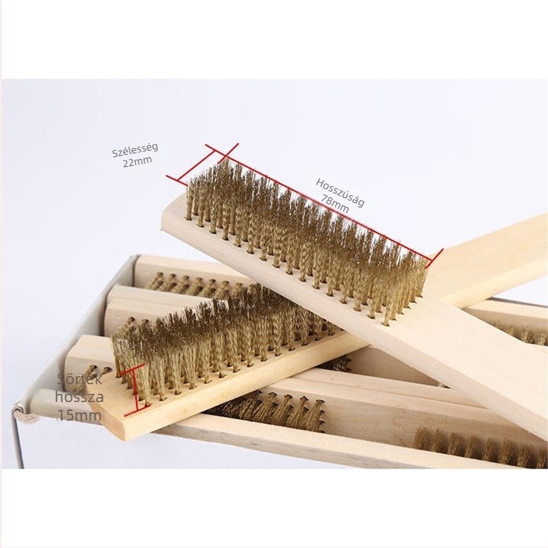 Fából készült nyelű drótos ecset rozsdát eltávolításhoz és fémfelületek tisztításához (Testreszabható feldolgozás)