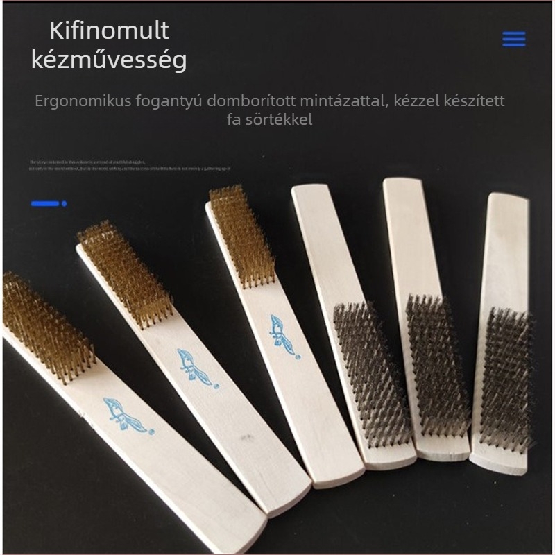 Fából készült nyelű drótos ecset rozsdát eltávolításhoz és fémfelületek tisztításához (Testreszabható feldolgozás)