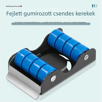 Csúszásmentes, állítható, levenhető mosógép- és hűtőalap, telepítés nélküli, rozsdamentes acél keret, 80% új műanyag