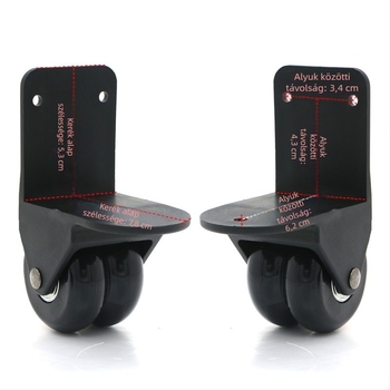 Shaper D026 műanyag irányított görgők poggyász kiegészítőkhöz – PVC mag, derékszögű kerekek